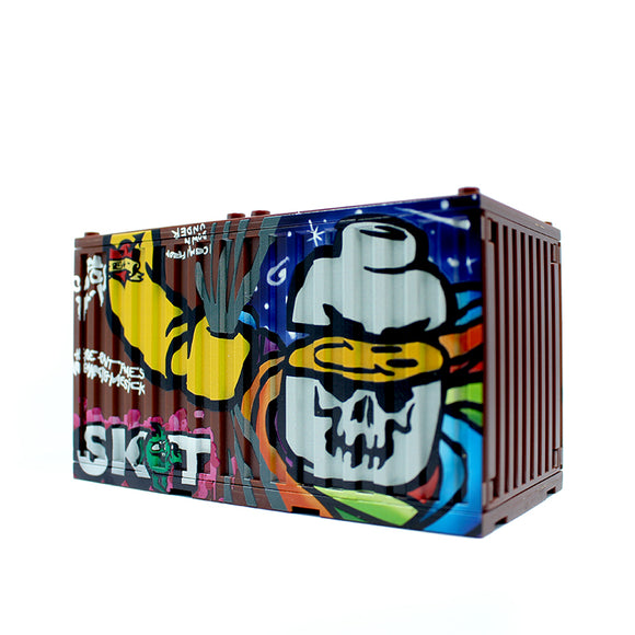 Graffiti Container - Sket White Skull/Eclipsegrafx Graffiti (Double Sided)