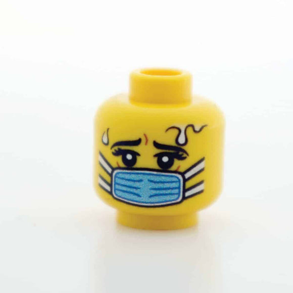 Blue Surgical Mask - Scared - Female - Yellow - 26