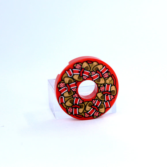 2x2 Round - Christmas Wreath - Red Wreath
