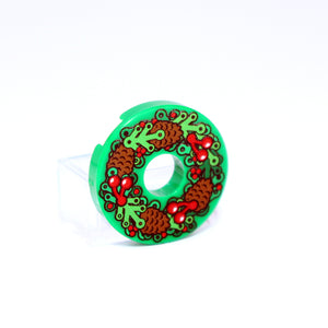 2x2 Round - Christmas Wreath - Pine Cone