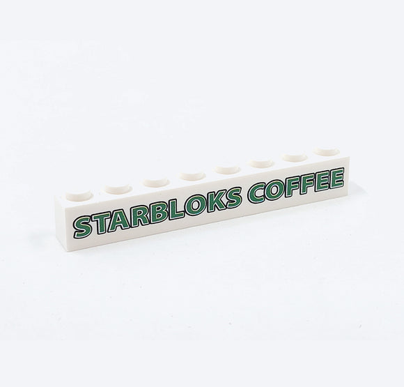 1x8 Starbloks Sign - White