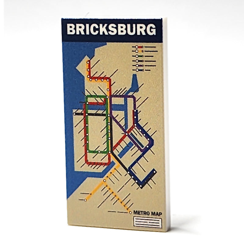 Bricksburgh Design Bricksburg Metro Map - 2x4 Tile