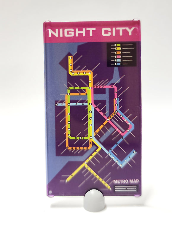 Night City Metro Map - Glass