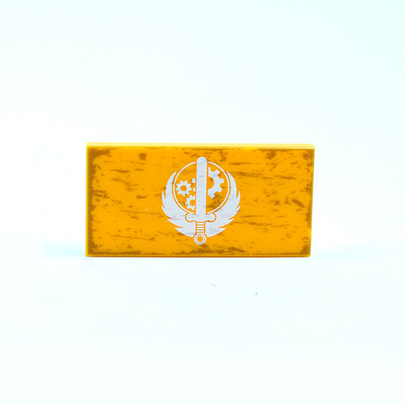 2x4 Fallout Flag - Brotherhood of Steel - Lt Orange