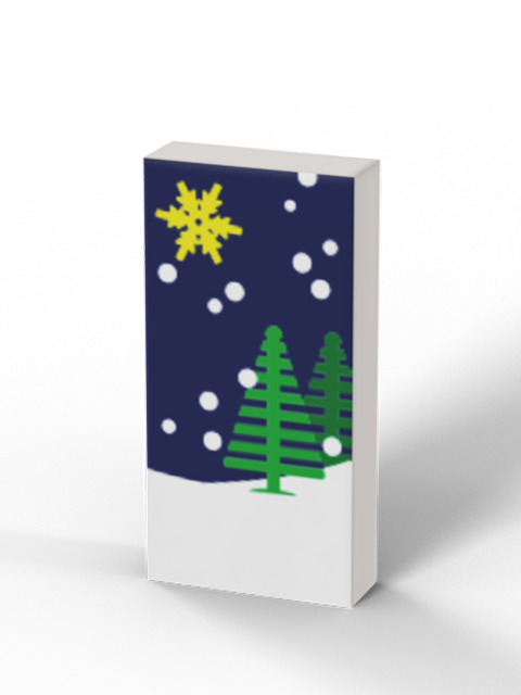 1x2 Holiday Greeting Card - Trees