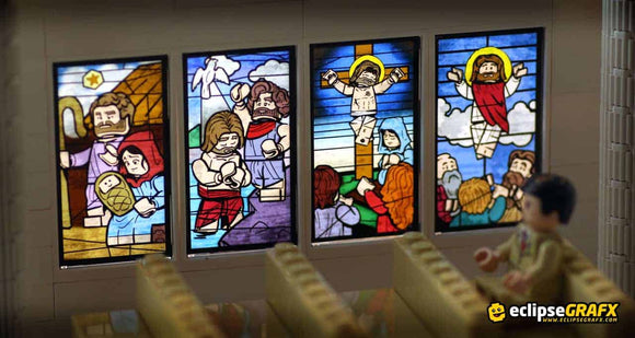 Christian Stained Glass Windows Pack -Lt Flesh